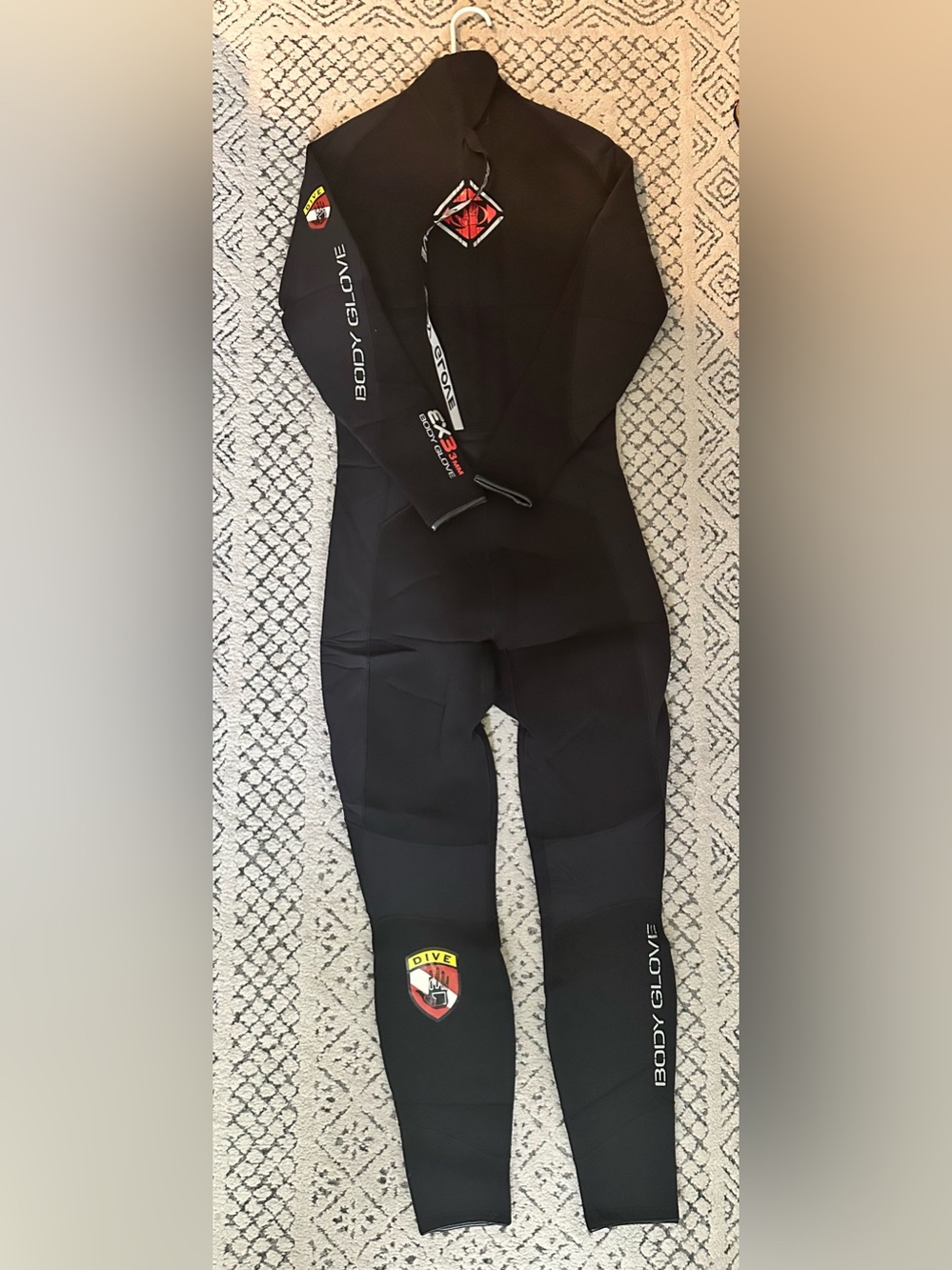 Body Glove Black Neoprene Full Wetsuit with Red Accents